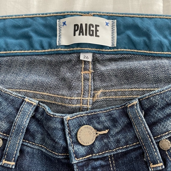 Paige Skyline Peg Denim Jeans Low Rise - Picture 2 of 10